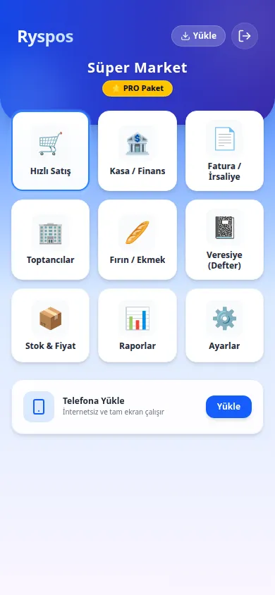 RYSPOS mobil uygulaması